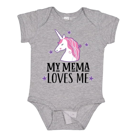Inktastic My Mema Loves Me Girl Unicorn Girls Baby Bodysuit