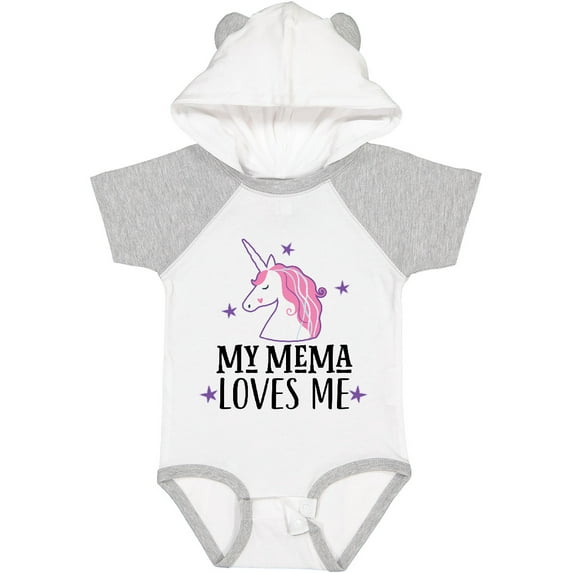 Inktastic My Mema Loves Me Girl Unicorn Girls Baby Bodysuit