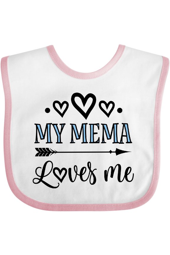 My Mema Loves Me Girls Girls Baby Bib
