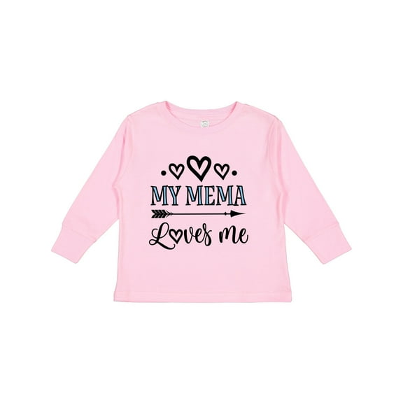 Inktastic My Mema Loves Me Girls Girls Long Sleeve Toddler T-Shirt