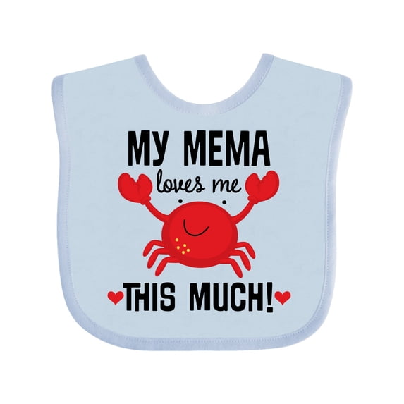 Inktastic My Mema Loves Me Grandson Boys or Girls Baby Bib