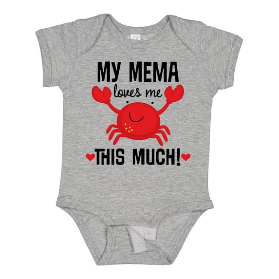 Inktastic My Mema Loves Me Grandson Boys or Girls Baby Bodysuit
