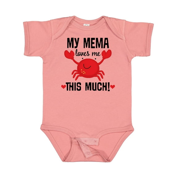 Inktastic My Mema Loves Me Grandson Boys or Girls Baby Bodysuit