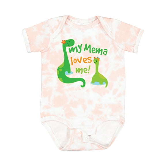 Inktastic My Mema Loves Me Grandson Dinosaur Boys Baby Bodysuit