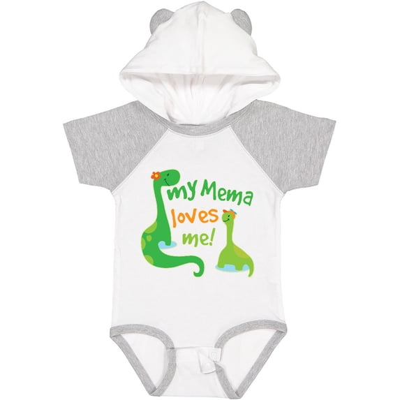 Inktastic My Mema Loves Me Grandson Dinosaur Boys Baby Bodysuit