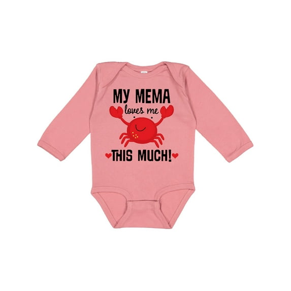 Inktastic My Mema Loves Me Grandson Gift Boys or Girls Long Sleeve Baby Bodysuit