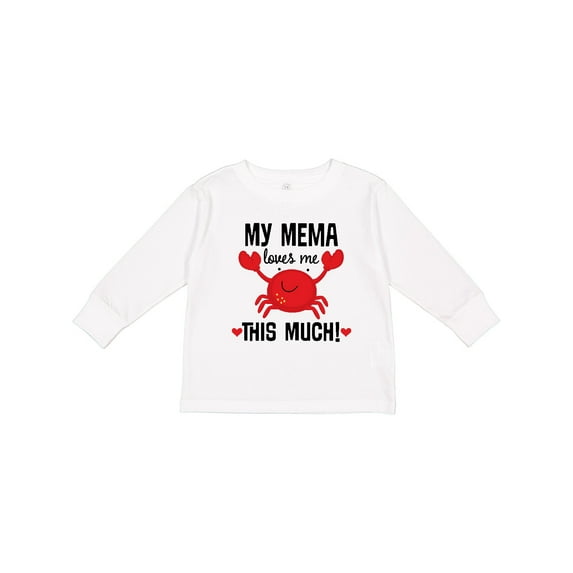 Inktastic My Mema Loves Me Grandson Gift Boys or Girls Long Sleeve Toddler T-Shirt