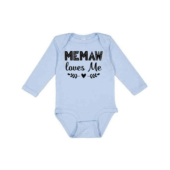 Inktastic My Memaw Loves Me Boys or Girls Long Sleeve Baby Bodysuit