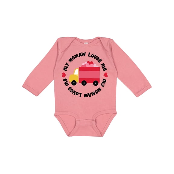 Inktastic My Memaw Loves Me Boys or Girls Long Sleeve Baby Bodysuit