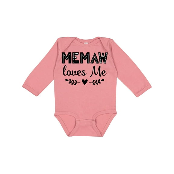 Inktastic My Memaw Loves Me Boys or Girls Long Sleeve Baby Bodysuit