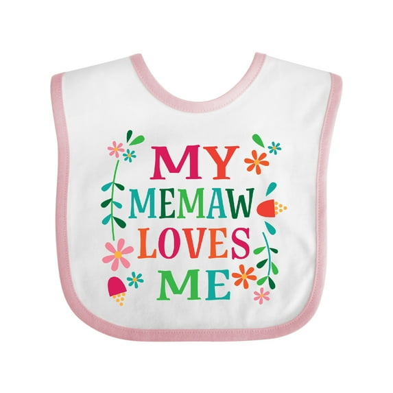 Inktastic My Memaw Loves Me Girl Grandchild Girls Baby Bib