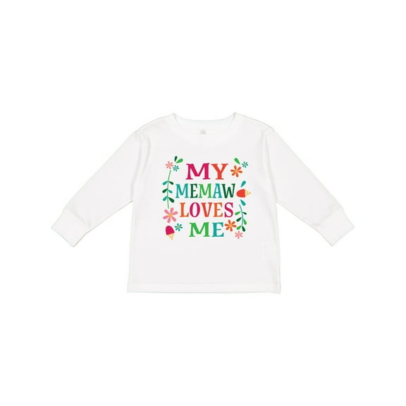 Inktastic My Memaw Loves Me Girl Grandchild Girls Long Sleeve Toddler T-Shirt