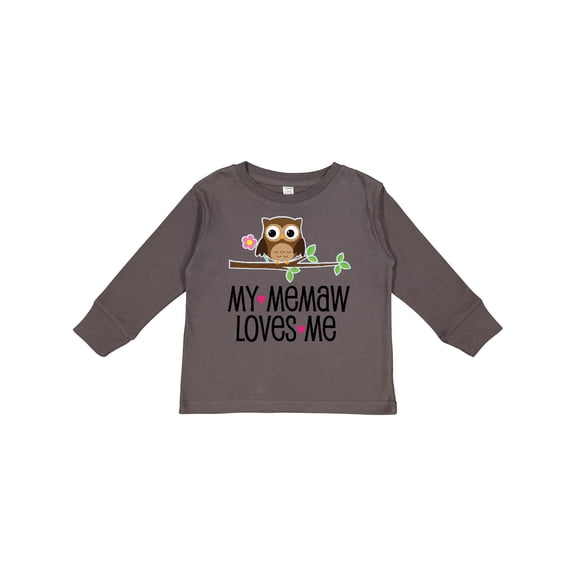 Inktastic My Memaw Loves Me Girl Owl Girls Long Sleeve Toddler T-Shirt