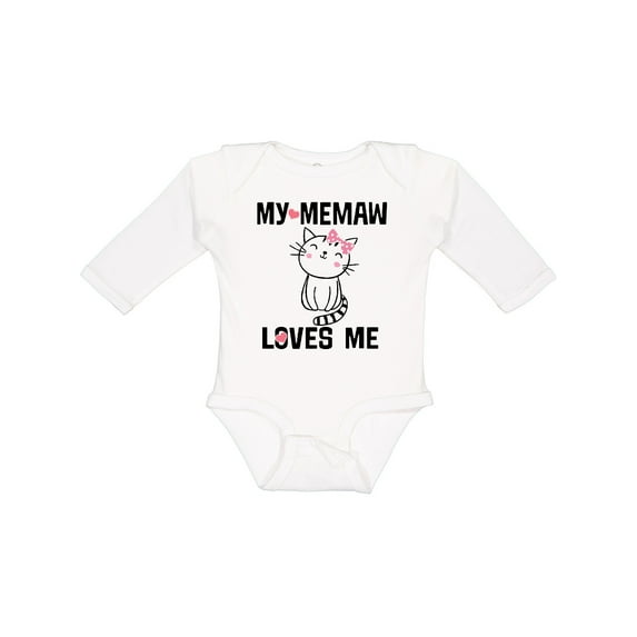 Inktastic My Memaw Loves Me Girls Girls Long Sleeve Baby Bodysuit