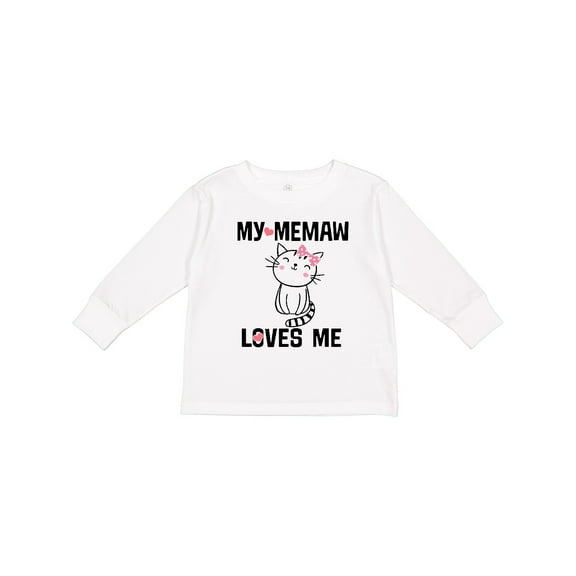 Inktastic My Memaw Loves Me Girls Girls Long Sleeve Toddler T-Shirt