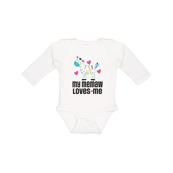 Inktastic My Memaw Loves Me Girls Zebra Girls Long Sleeve Baby Bodysuit