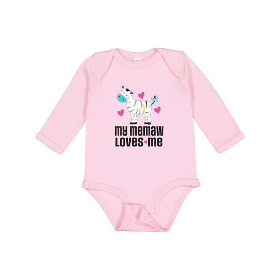 Inktastic My Memaw Loves Me Girls Zebra Girls Long Sleeve Baby Bodysuit