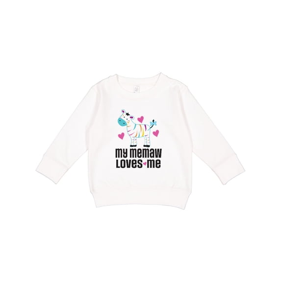 Inktastic My Memaw Loves Me Girls Zebra Toddler Sweatshirt