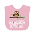 thumbnail image 1 of Inktastic My Memaw Loves Me Grandkids Owl Girls Baby Bib, 1 of 4