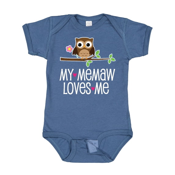 Inktastic My Memaw Loves Me Grandkids Owl Girls Baby Bodysuit