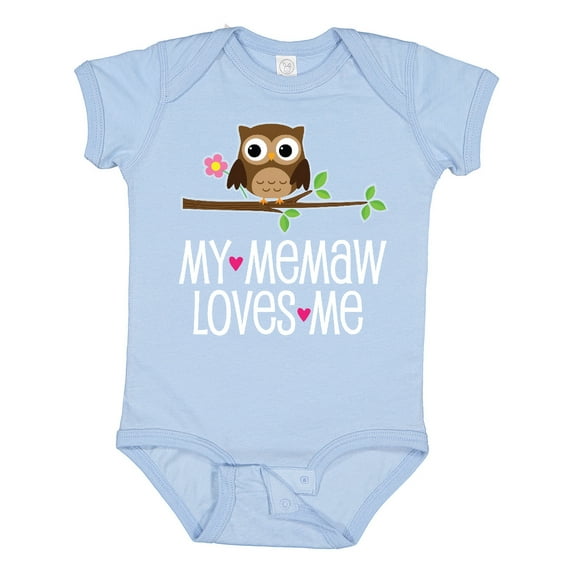 Inktastic My Memaw Loves Me Grandkids Owl Girls Baby Bodysuit