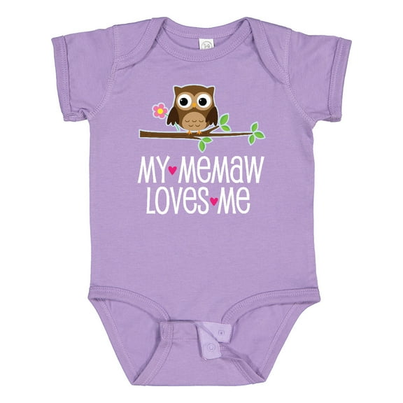 Inktastic My Memaw Loves Me Grandkids Owl Girls Baby Bodysuit