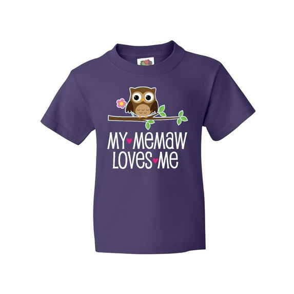 Inktastic My Memaw Loves Me Grandkids Owl Youth T-Shirt