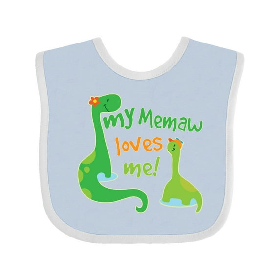 Inktastic My Memaw Loves Me Grandson Dinosaur Boys Baby Bib