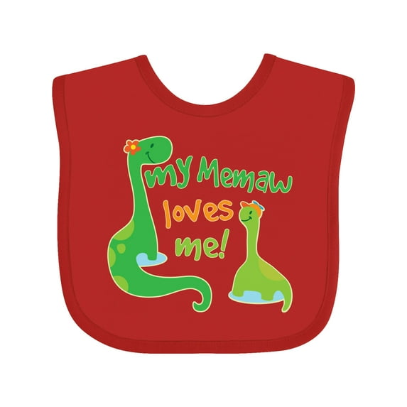 Inktastic My Memaw Loves Me Grandson Dinosaur Boys Baby Bib