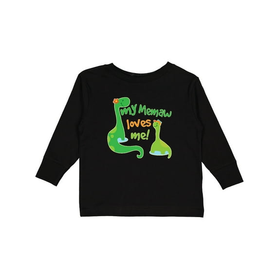 Inktastic My Memaw Loves Me Grandson Dinosaur Boys Long Sleeve Toddler T-Shirt