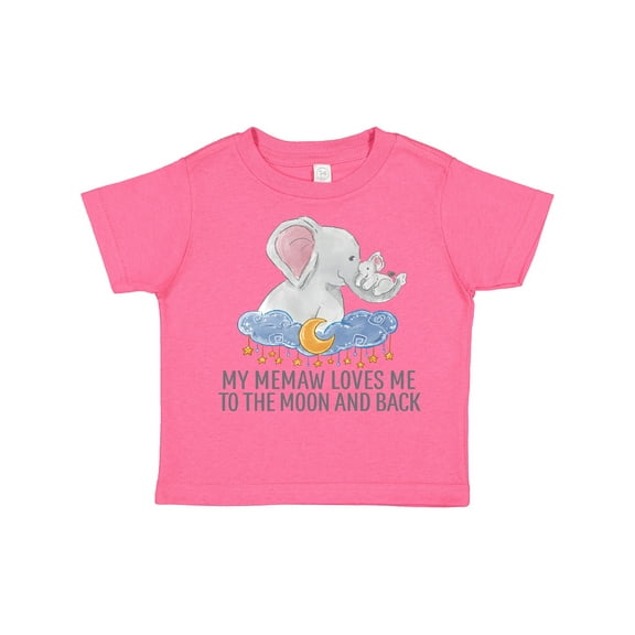Inktastic My Memaw Loves Me to the Moon and Back Elephants in Clouds Boys or Girls Toddler T-Shirt