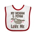 thumbnail image 1 of Inktastic My Memaw and Pepaw Love Me Sloth Girls Baby Bib, 1 of 4