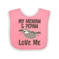 thumbnail image 1 of Inktastic My Memaw and Pepaw Love Me Sloth Girls Baby Bib, 1 of 4