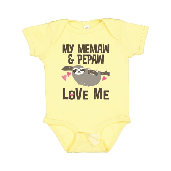 Inktastic My Memaw and Pepaw Love Me Sloth Girls Baby Bodysuit