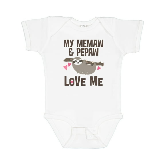Inktastic My Memaw and Pepaw Love Me Sloth Girls Baby Bodysuit