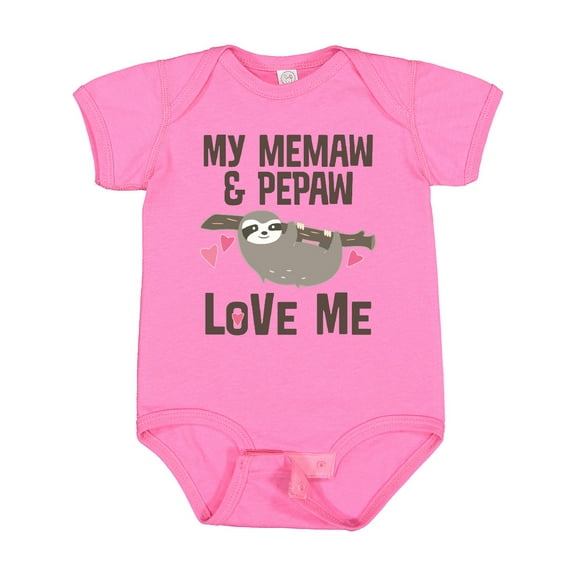 Inktastic My Memaw and Pepaw Love Me Sloth Girls Baby Bodysuit