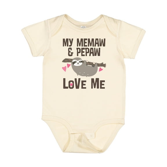 Inktastic My Memaw and Pepaw Love Me Sloth Girls Baby Bodysuit