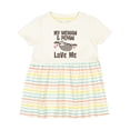 thumbnail image 1 of Inktastic My Memaw and Pepaw Love Me Sloth Girls Baby Dress, 1 of 5