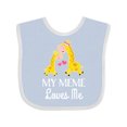 thumbnail image 1 of Inktastic My Meme Grandma Loves Me Giraffe Boys or Girls Baby Bib, 1 of 4