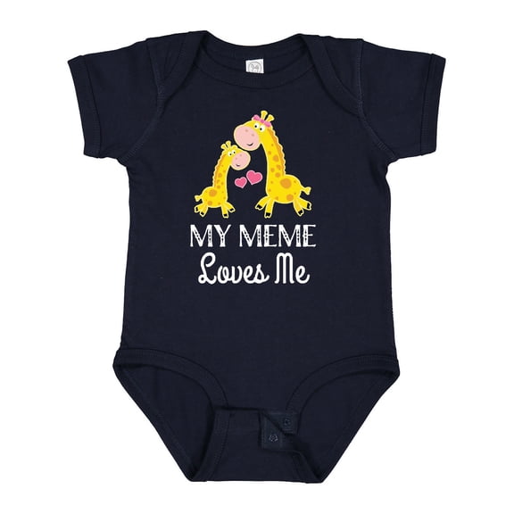 Inktastic My Meme Grandma Loves Me Giraffe Boys or Girls Baby Bodysuit