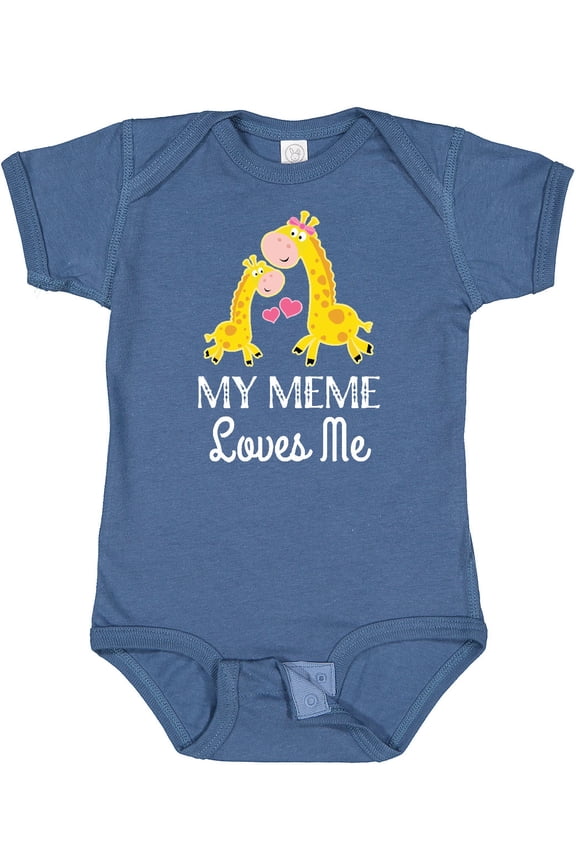 My Meme Grandma Loves Me Giraffe Boys or Girls Baby Bodysuit