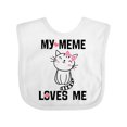 thumbnail image 1 of Inktastic My Meme Loves Me Girls Girls Baby Bib, 1 of 4