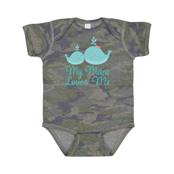Inktastic My Meme Loves Me Whale Grandchild Boys or Girls Baby Bodysuit