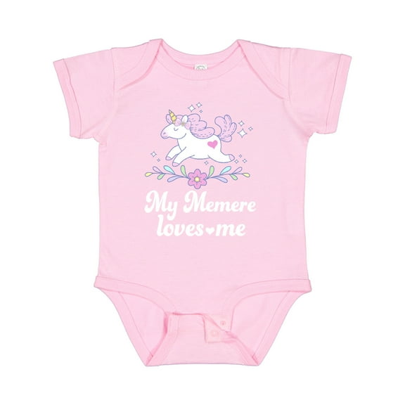Inktastic My Memere Grandma Loves Me Unicorn Girls Baby Bodysuit