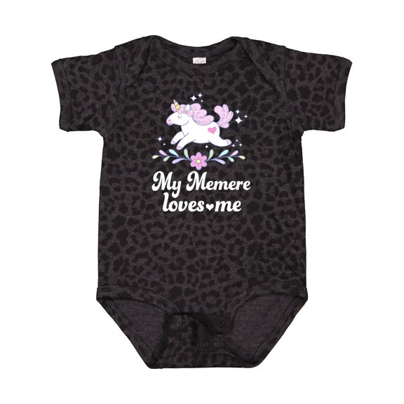 Inktastic My Memere Grandma Loves Me Unicorn Girls Baby Bodysuit
