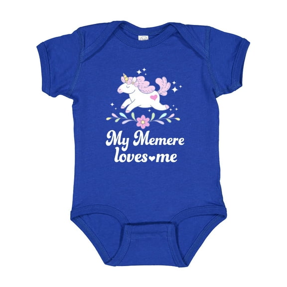 Inktastic My Memere Grandma Loves Me Unicorn Girls Baby Bodysuit