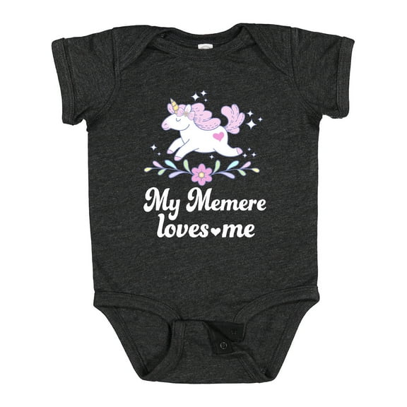 Inktastic My Memere Grandma Loves Me Unicorn Girls Baby Bodysuit