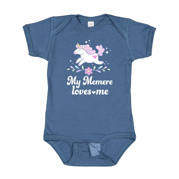 Inktastic My Memere Grandma Loves Me Unicorn Girls Baby Bodysuit
