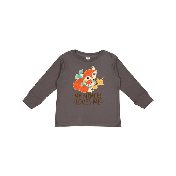 Inktastic My Memere Loves Me Fox Boys or Girls Long Sleeve Toddler T-Shirt