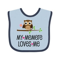 Inktastic My Memere Loves Me Grandchild Owl for Girl Girls Baby Bib